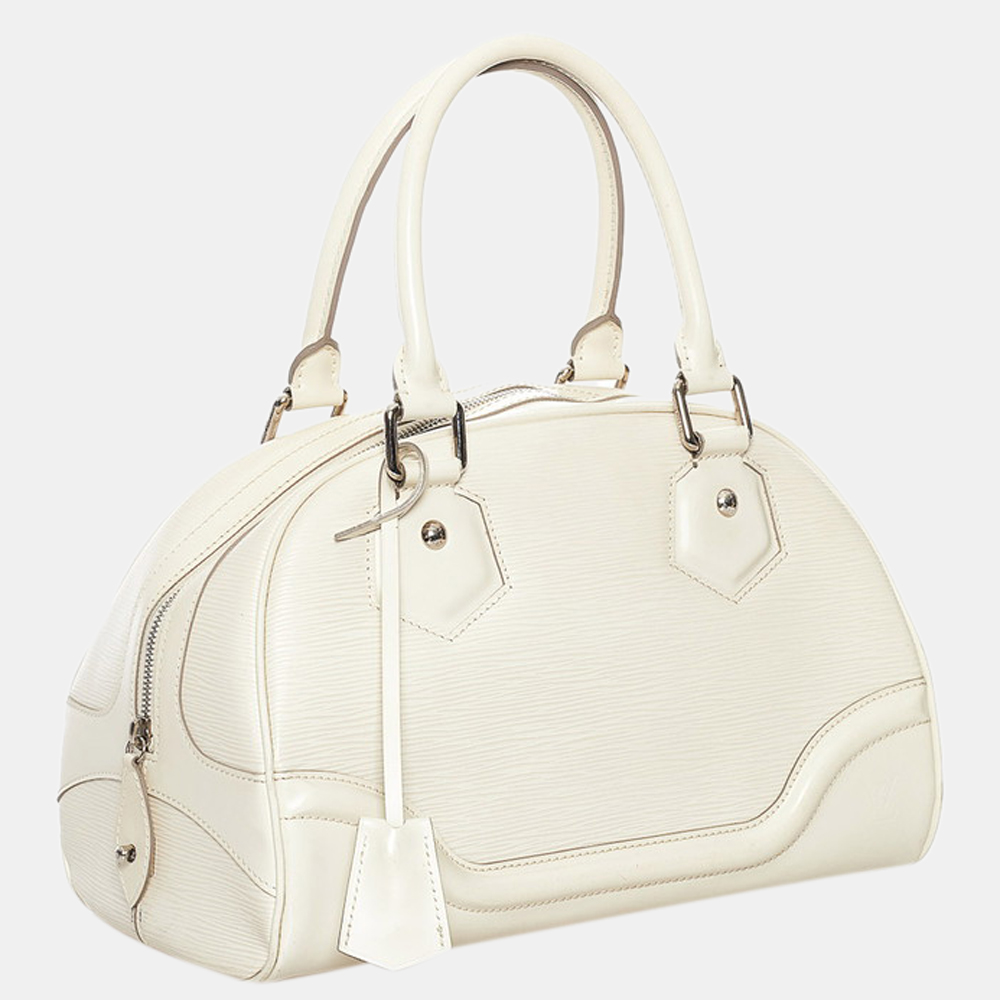 

Louis Vuitton White Epi Bowling Montaigne Bag