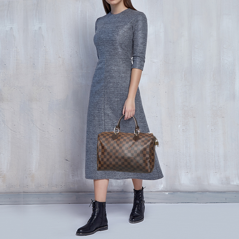 

Louis Vuitton Damier Ebene Canvas Speedy 30 Bag, Brown