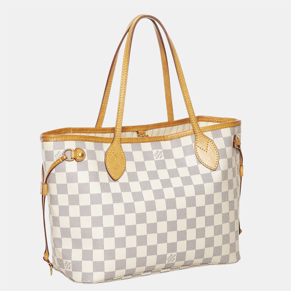 

Louis Vuitton White Damier Azur Neverfull PM