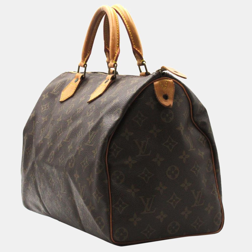 

Louis Vuitton Brown Monogram Canvas Speedy 35 Satchel Bag