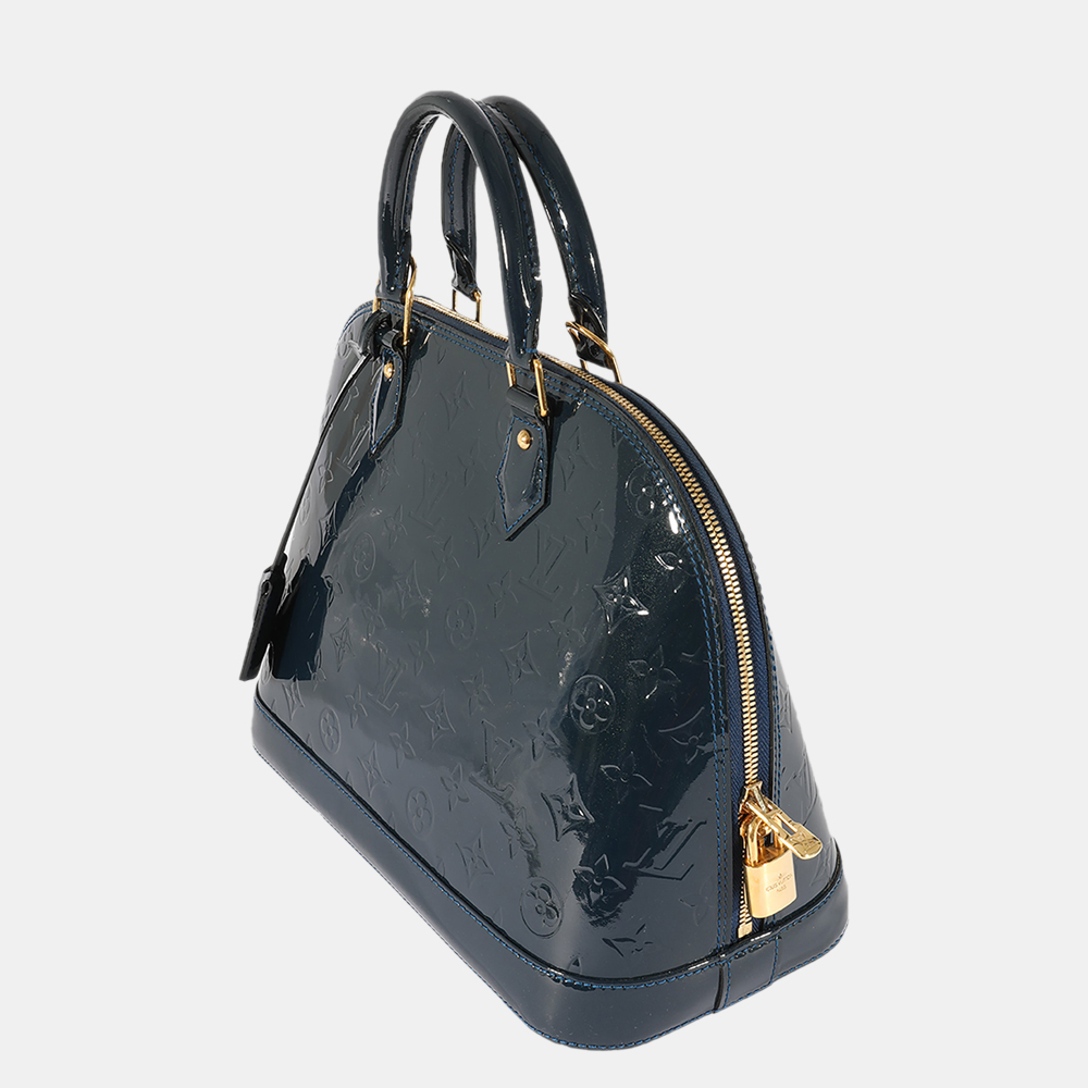 

Louis Vuitton Blue Vernis Leather Alma PM Satchel Bag