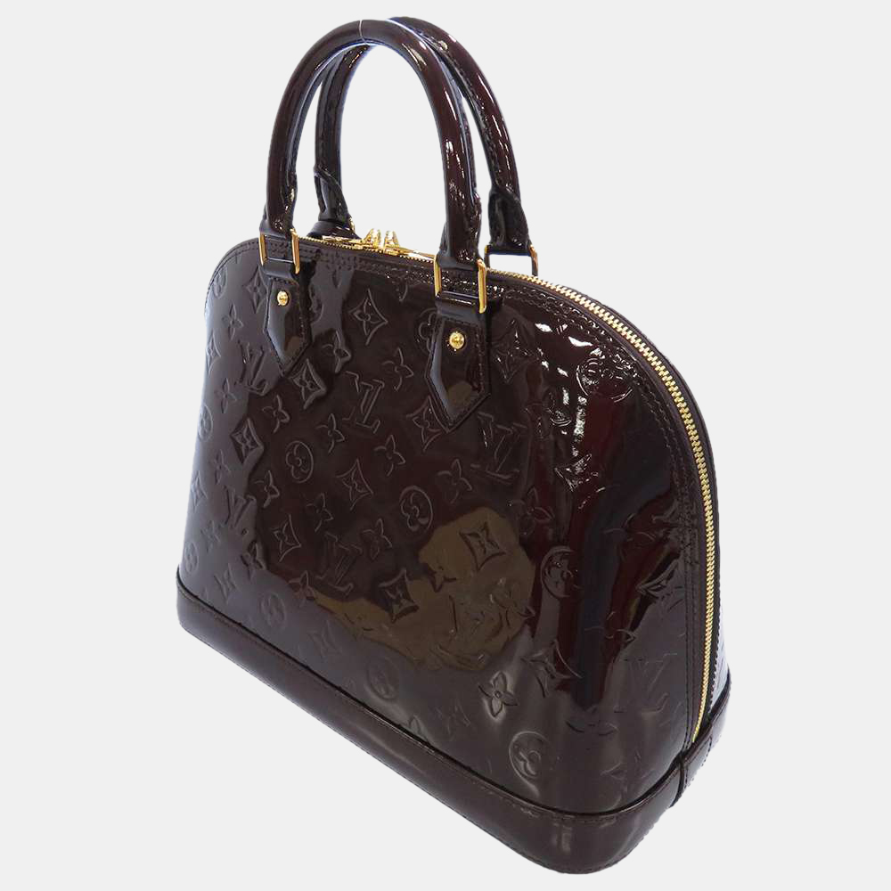 

Louis Vuitton Amarante Monogram Vernis Alma PM Bag, Brown