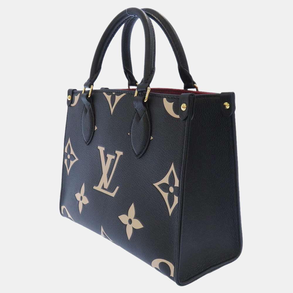 

Louis Vuitton Bicolor Leather Empreinte Onthego PM Bag, Beige