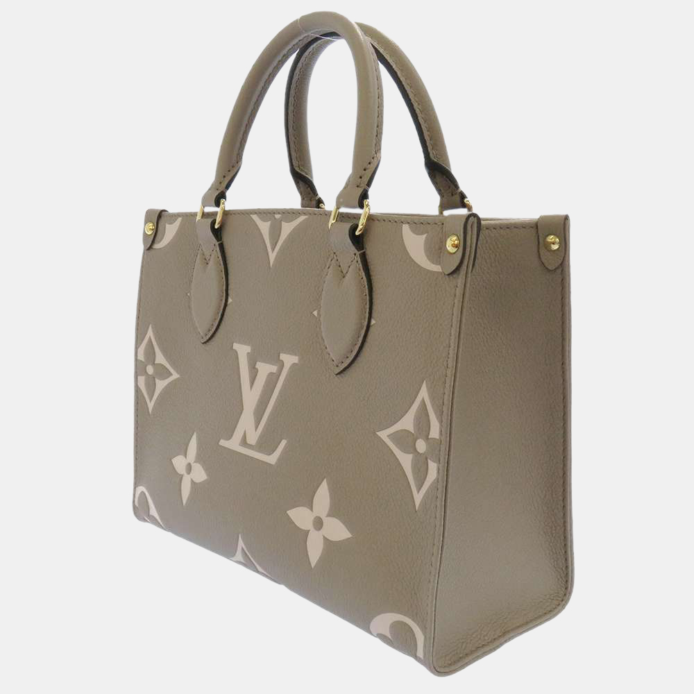 

Louis Vuitton Bicolor Leather Empreinte Onthego PM Bag, Cream