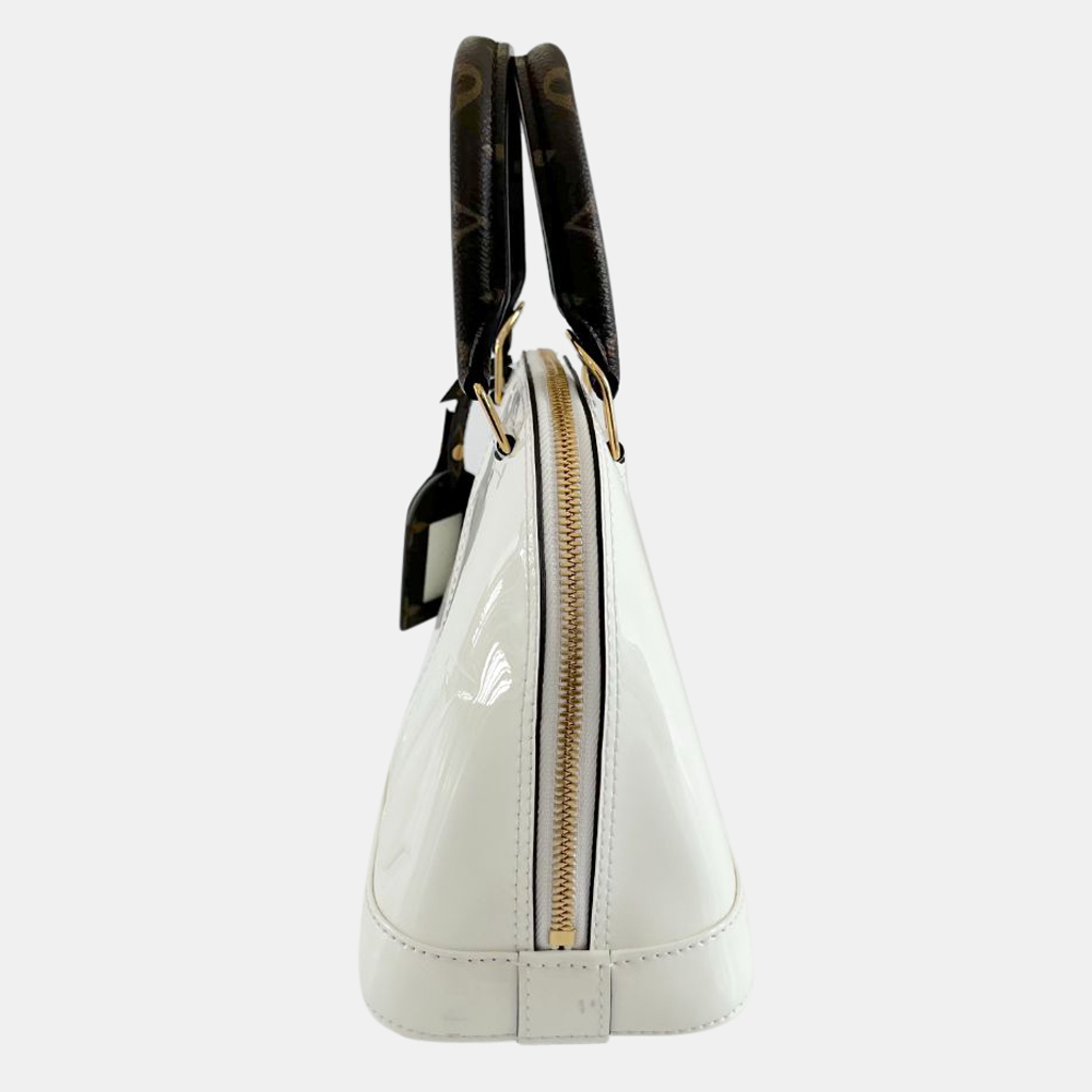 

Louis Vuitton White Vernis Patent Leather Alma BB Bag