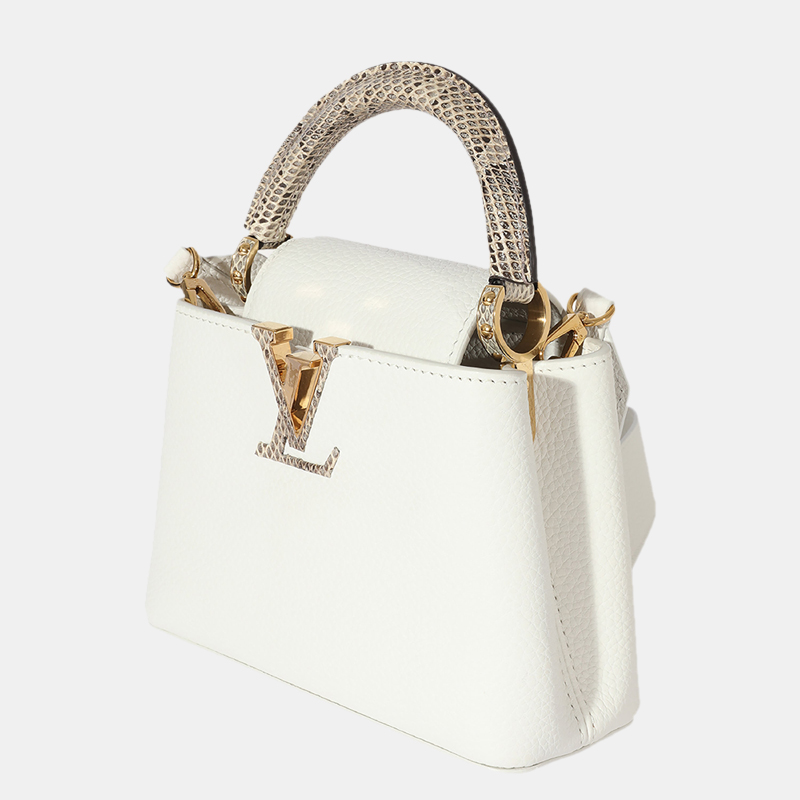 

Louis Vuitton Snow White Taurillon & Python Mini Capucines Bag