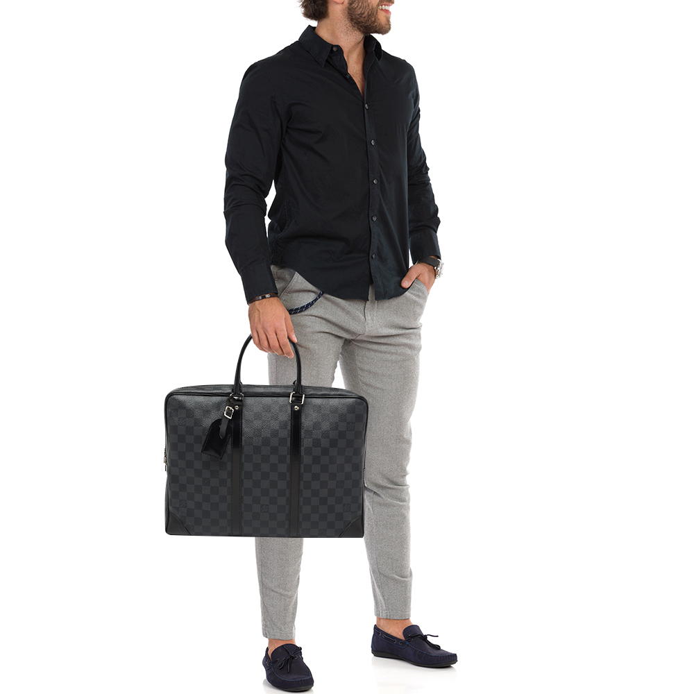 

Louis Vuitton Damier Graphite Canvas Porte Documents Voyage Briefcase, Grey