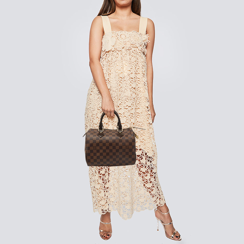

Louis Vuitton Damier Ebene Canvas Speedy 25 Bag, Brown