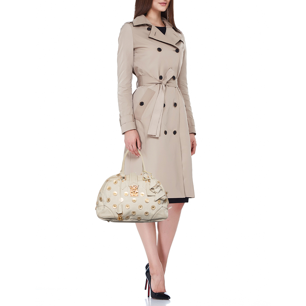 

Louis Vuitton Light Beige Canvas Bowly Polka Dot Panama Bag