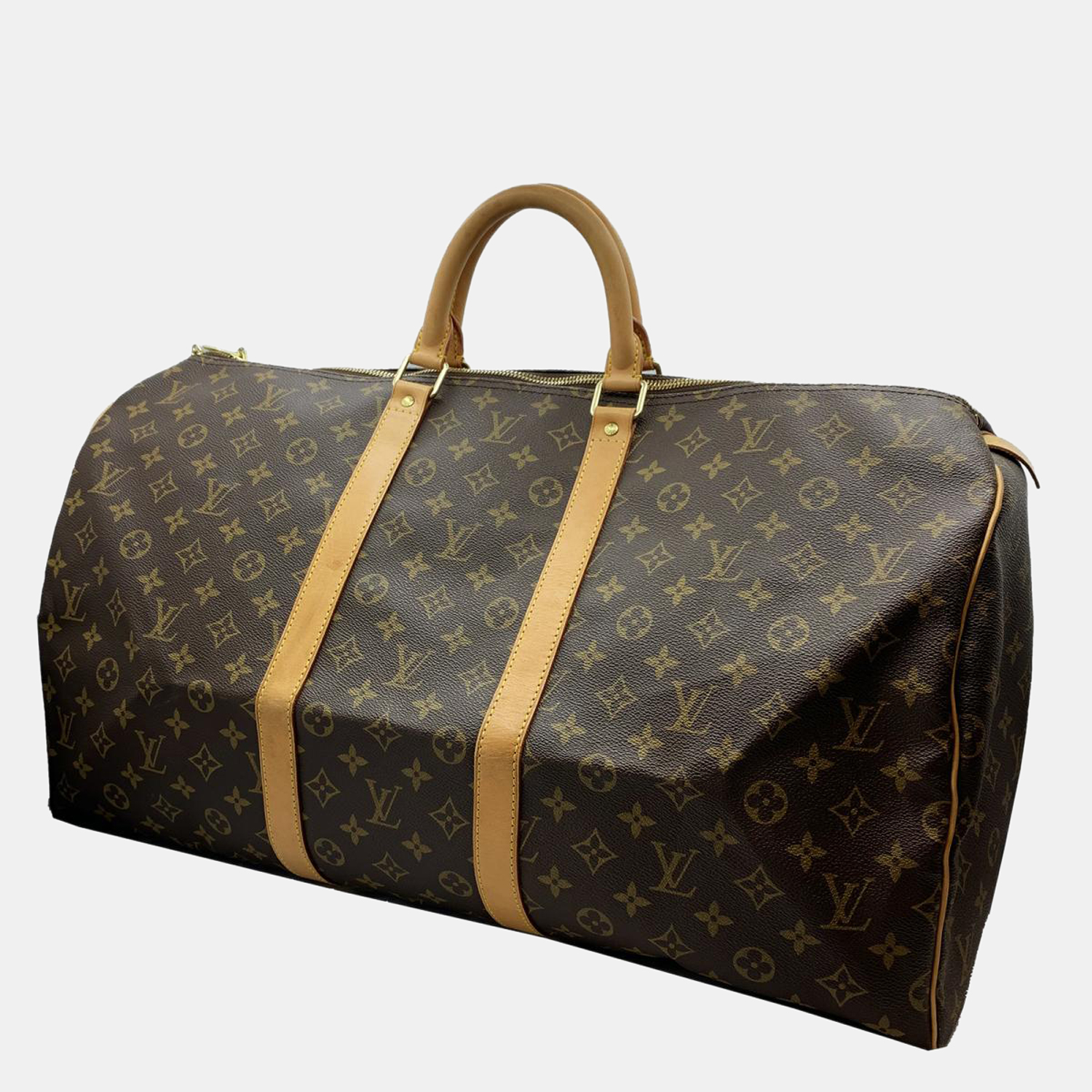 

Louis Vuitton Brown Monogram Canvas Keepall 55 Duffel Bag