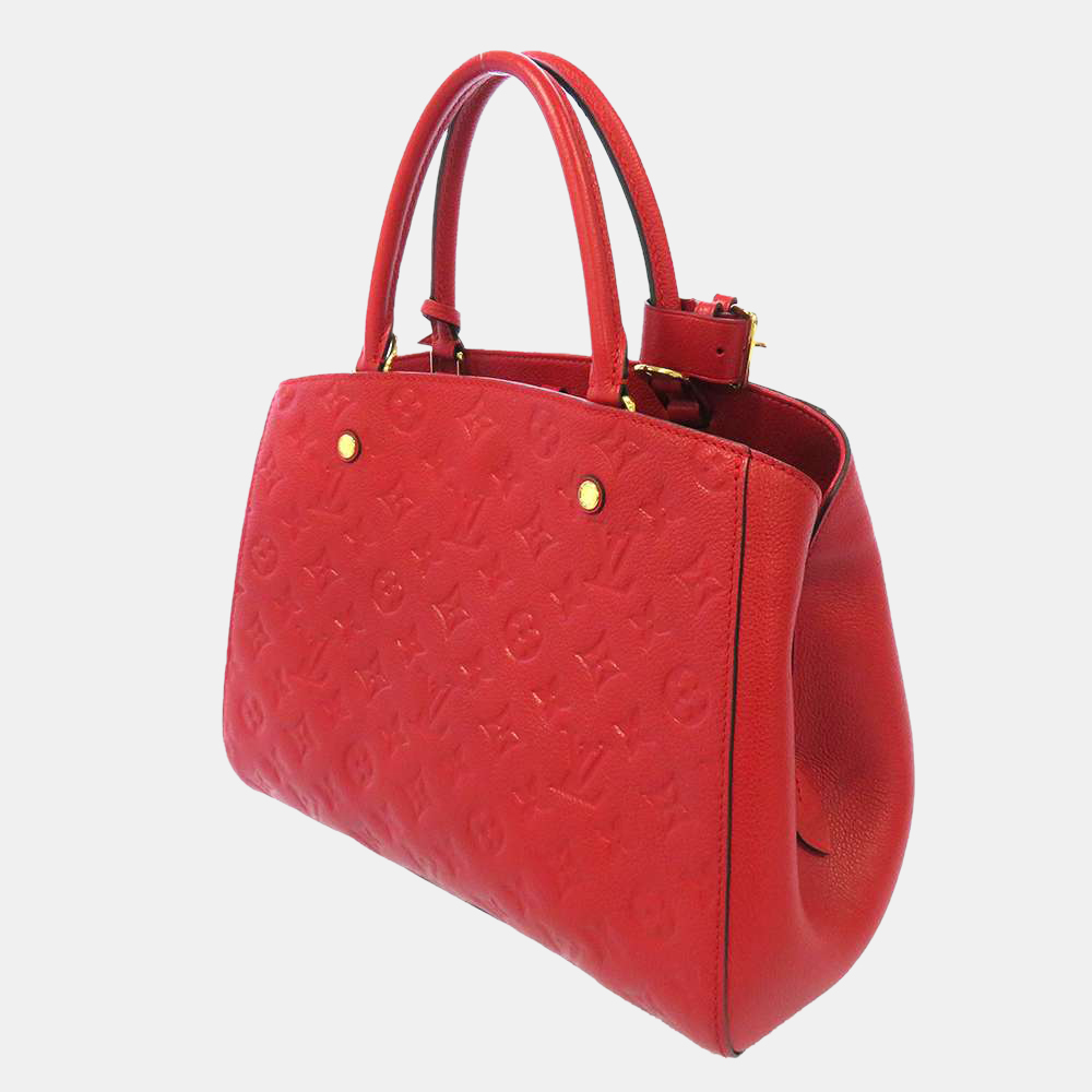 

Louis Vuitton Red Monogram Empreinte Leather Montaigne MM Bag