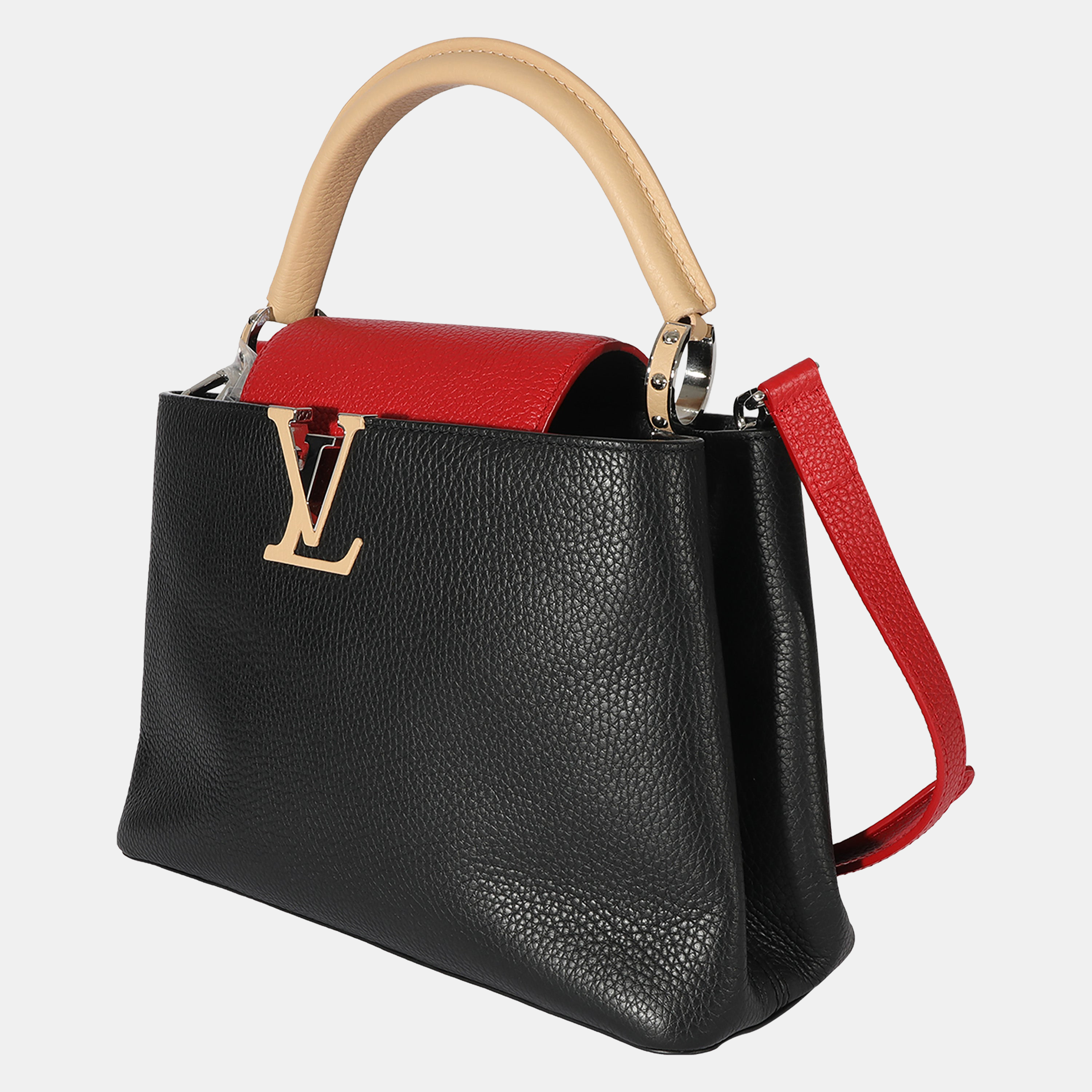 

Louis Vuitton Black & Red Leather Capucines BB Bag