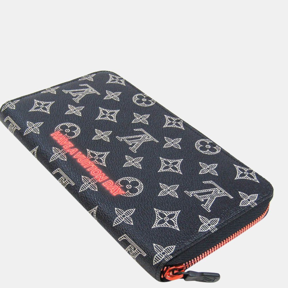 

Louis Vuitton Navy Blue/Pink Canvas Monogram Ink Limited Edition Upside Down Zippy Wallet