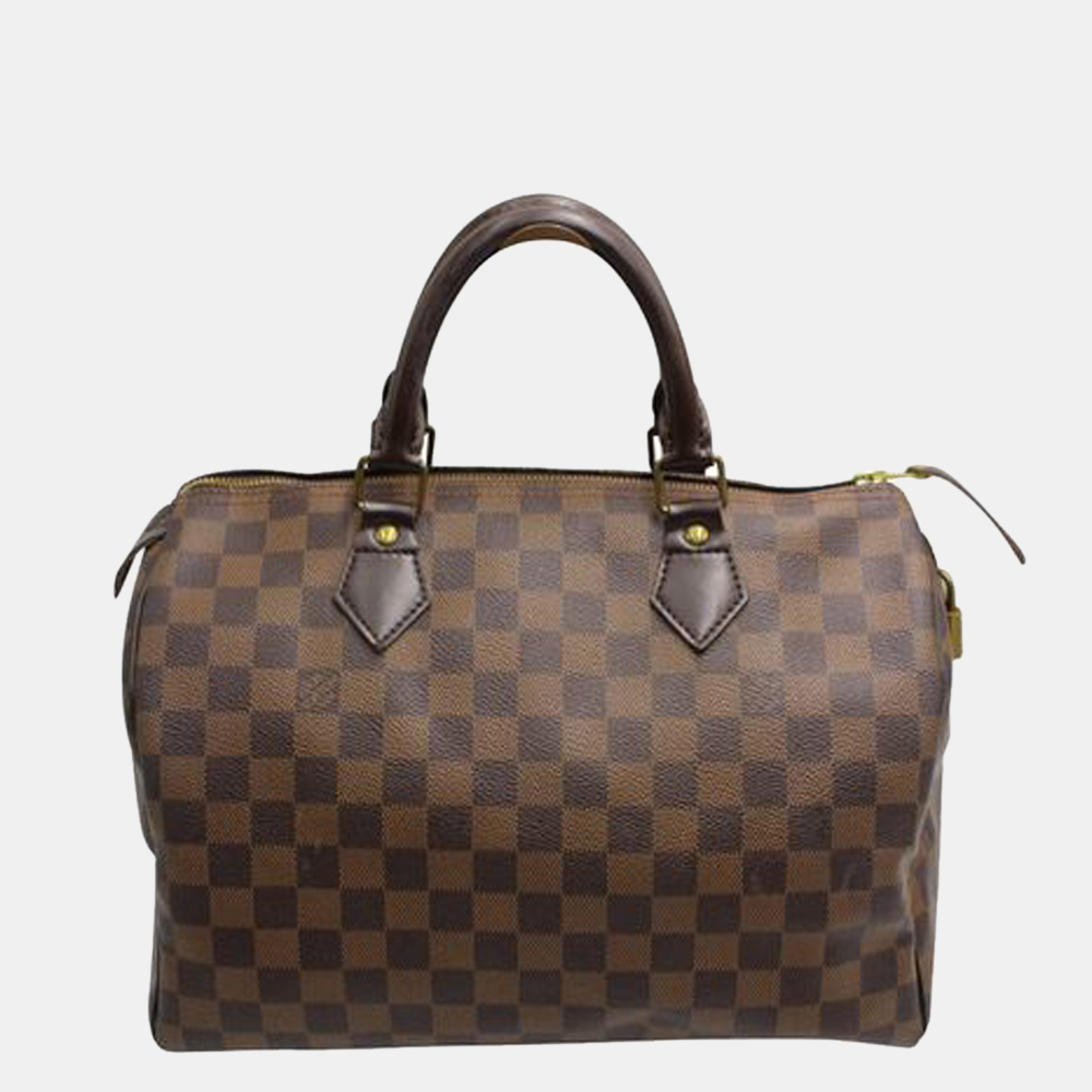 

Louis Vuitton Brown Damier Ebene Canvas Speedy 30 Satchel Bag