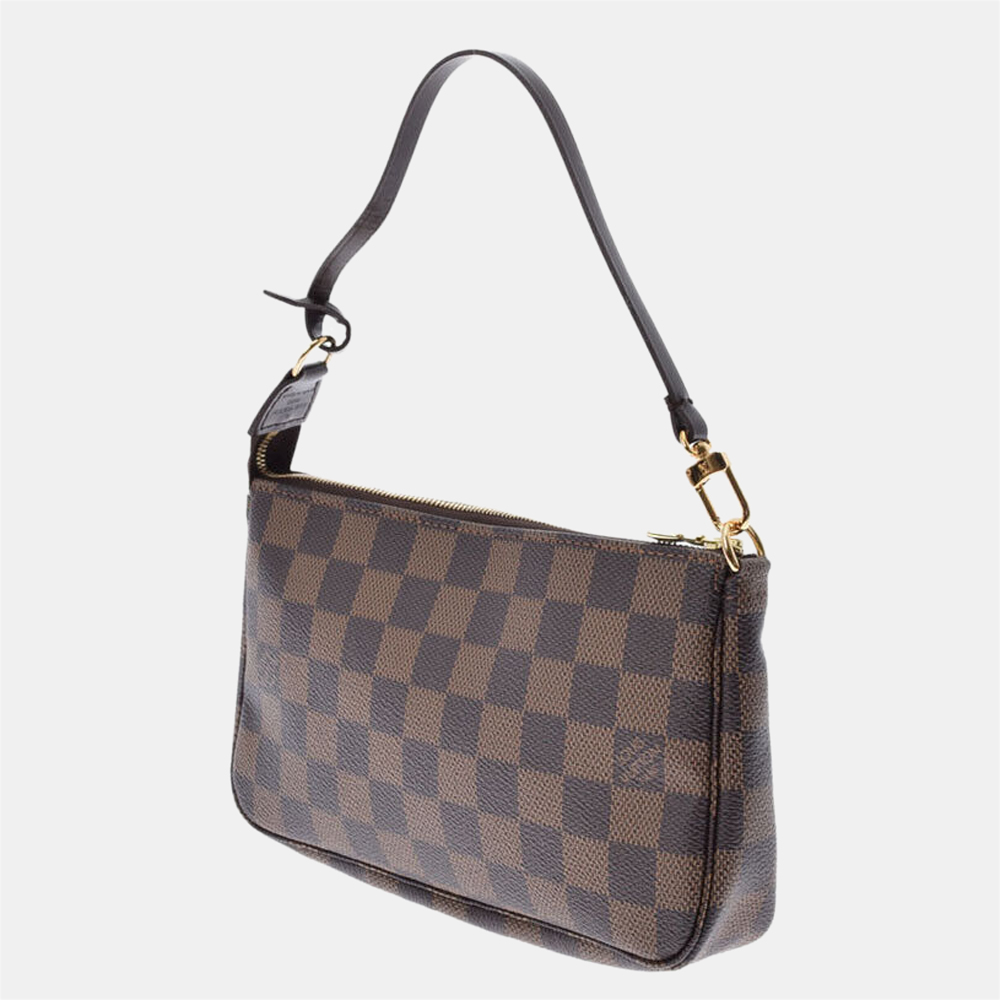 

Louis Vuitton Brown Damier Ebene Canvas Pochette Accessoires Clutch Bag