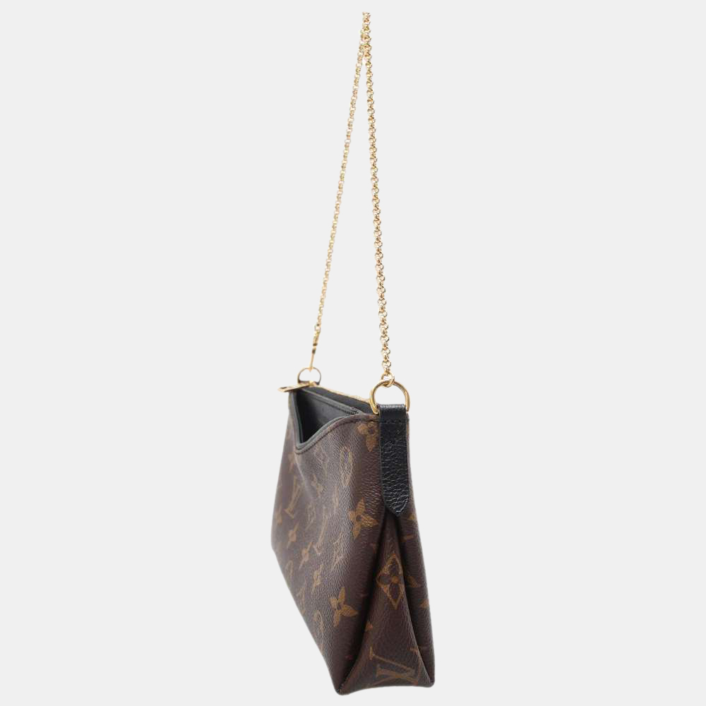 

Louis Vuitton Monogram Canvas Pallas Clutch W/ Strap, Brown