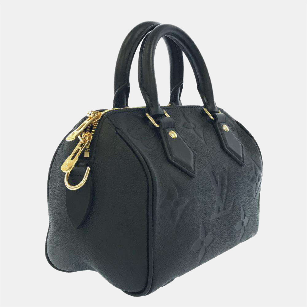 

Louis Vuitton Black Leather Monogram Giant Empreinte Speedy Bandouliere 20 Satchel Bag