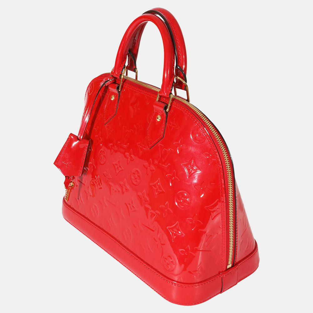 

Louis Vuitton Red Vernis Leather Alma PM Satchel Bag