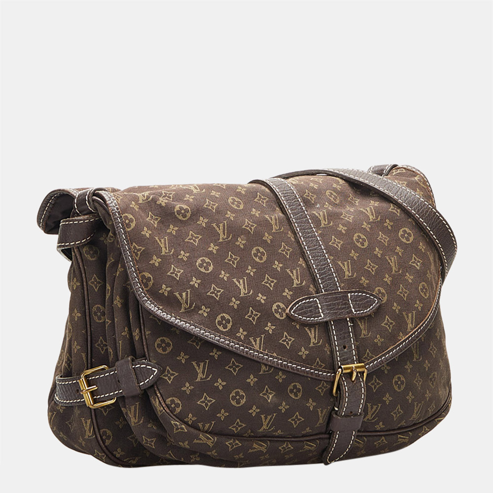 

Louis Vuitton Brown Monogram Mini Lin Saumur 30