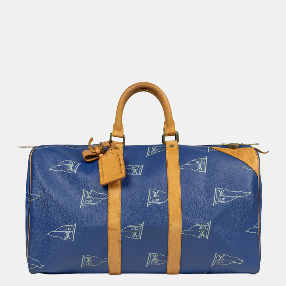 Louis Vuitton LV Cup Blue Keepall 45 duffle bag Leather ref.298779 - Joli  Closet