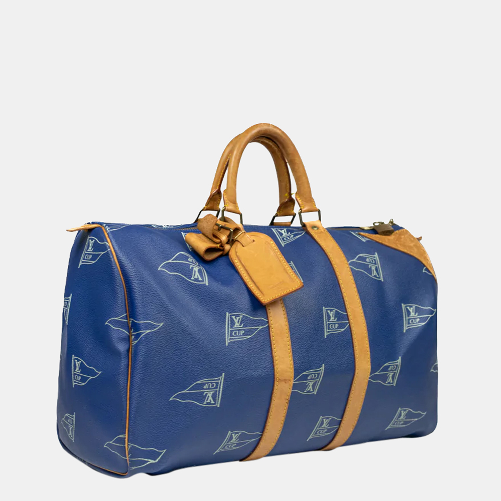

Louis Vuitton Blue Leather LV Cup Keepall 45 Duffel Bag