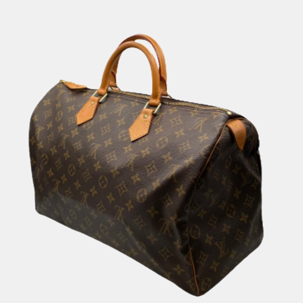 

Louis Vuitton Brown Monogram Canvas Speedy 40 Satchel Bag