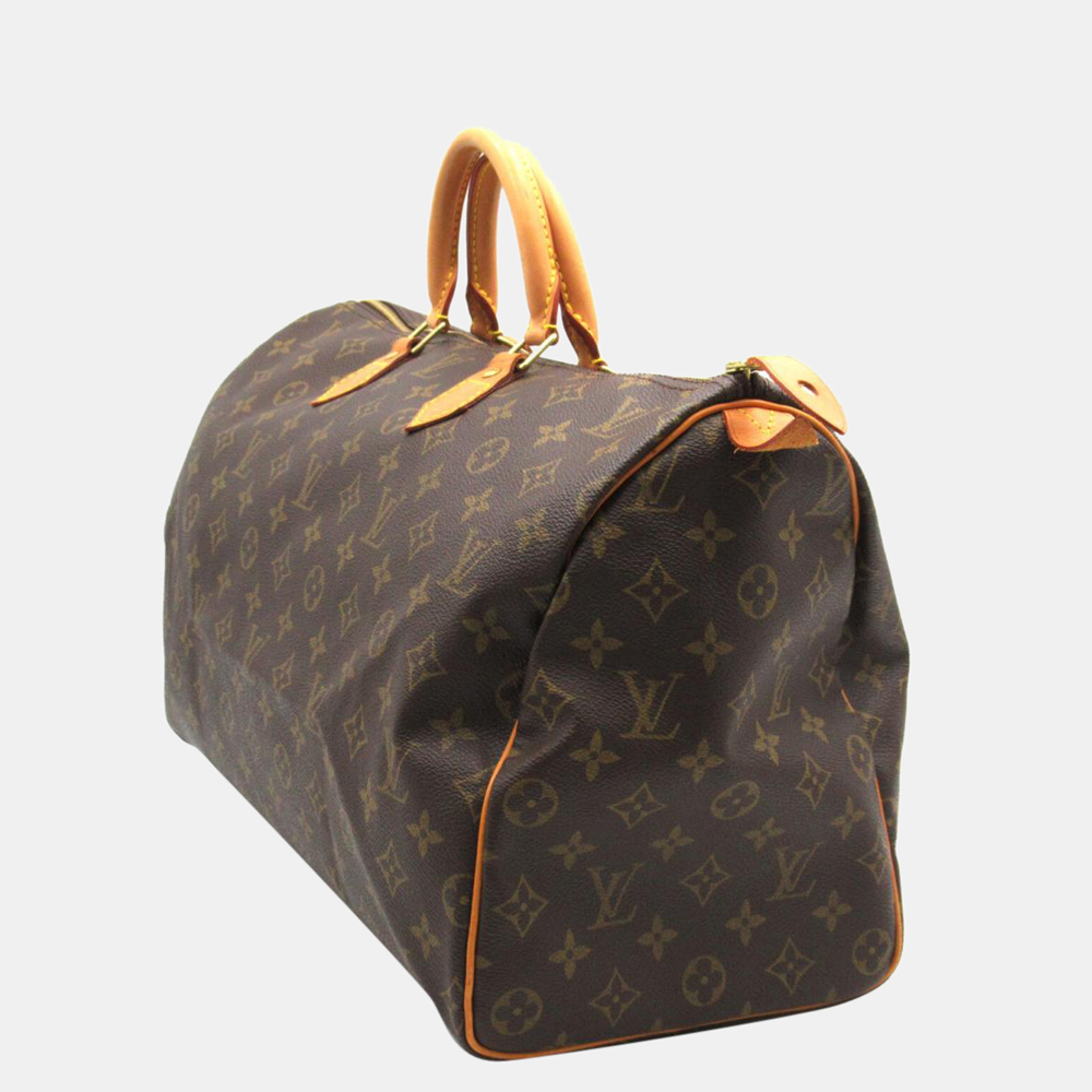 

Louis Vuitton Brown Monogram Canvas Speedy 40 Satchel Bag