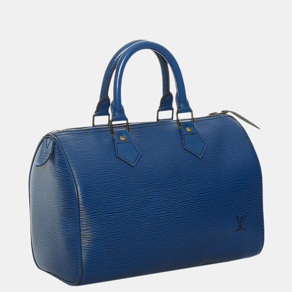 

Louis Vuitton Blue Epi Leather Speedy 25 Satchel Bag