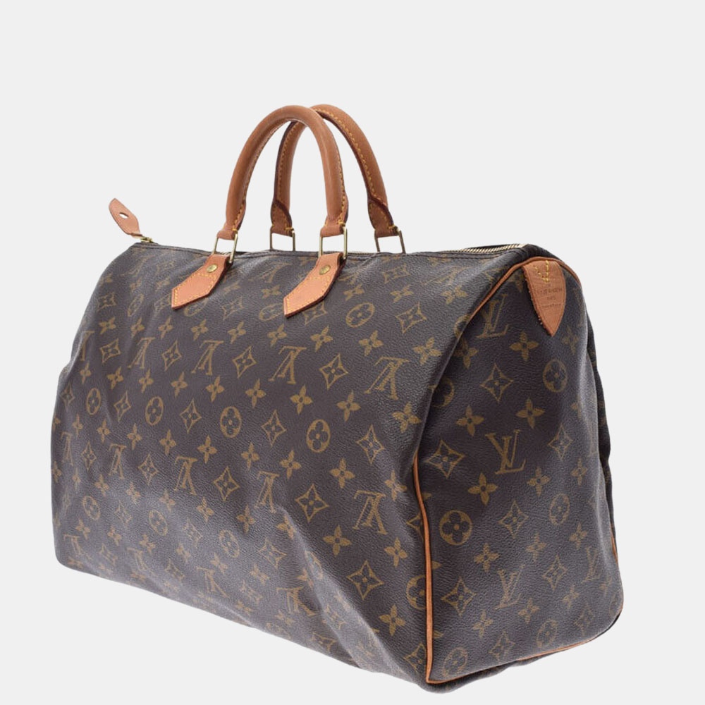 

Louis Vuitton Brown Monogram Canvas Speedy 40 Satchel Bag