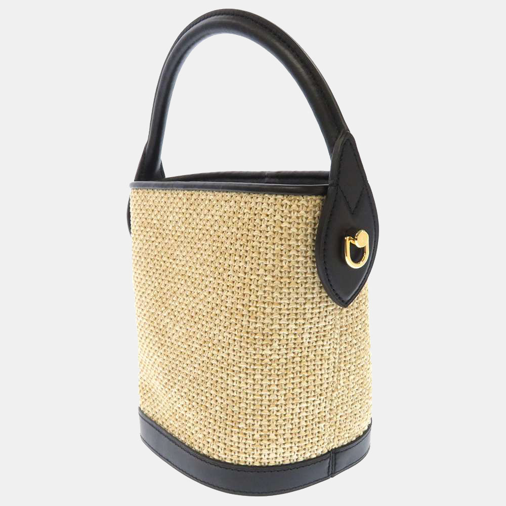 

Louis Vuitton Beige Raffia Petit Bucket Bag