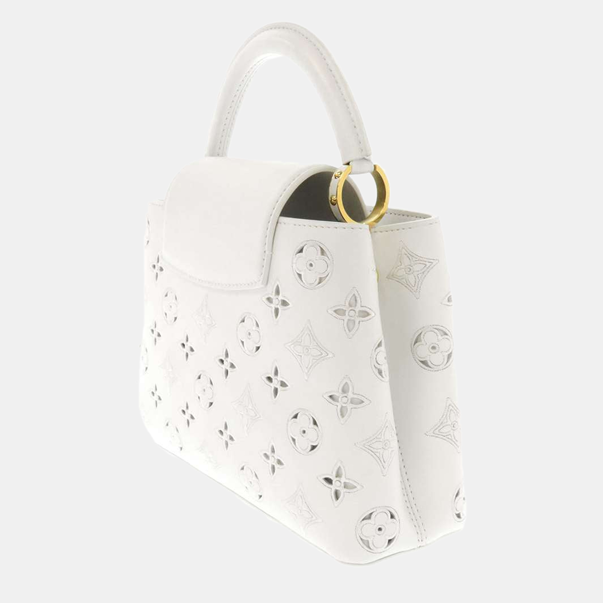 

Louis Vuitton White Leather Capucines BB Bag