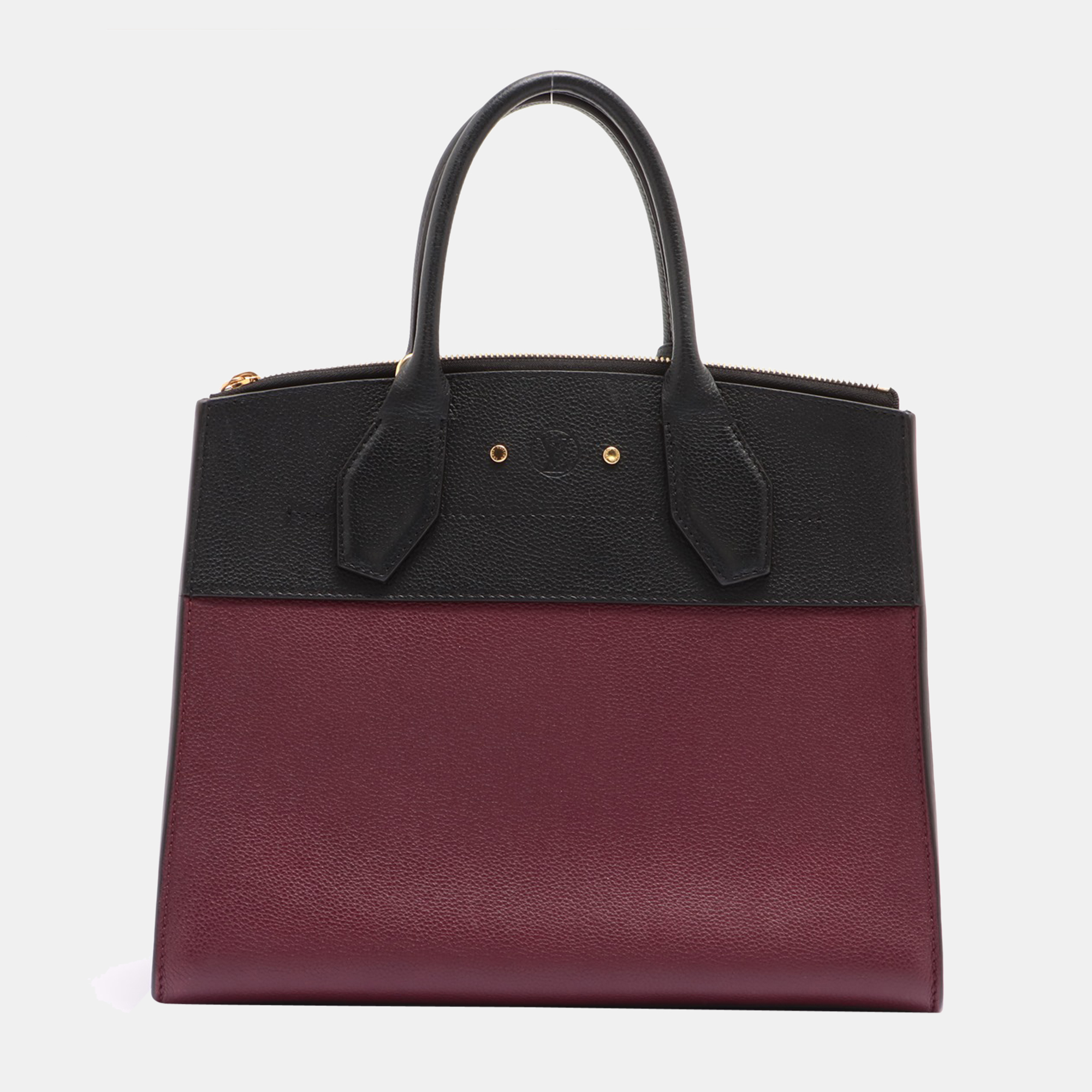 

Louis Vuitton Bicolor Leather City Steamer Satchel Bag, Black