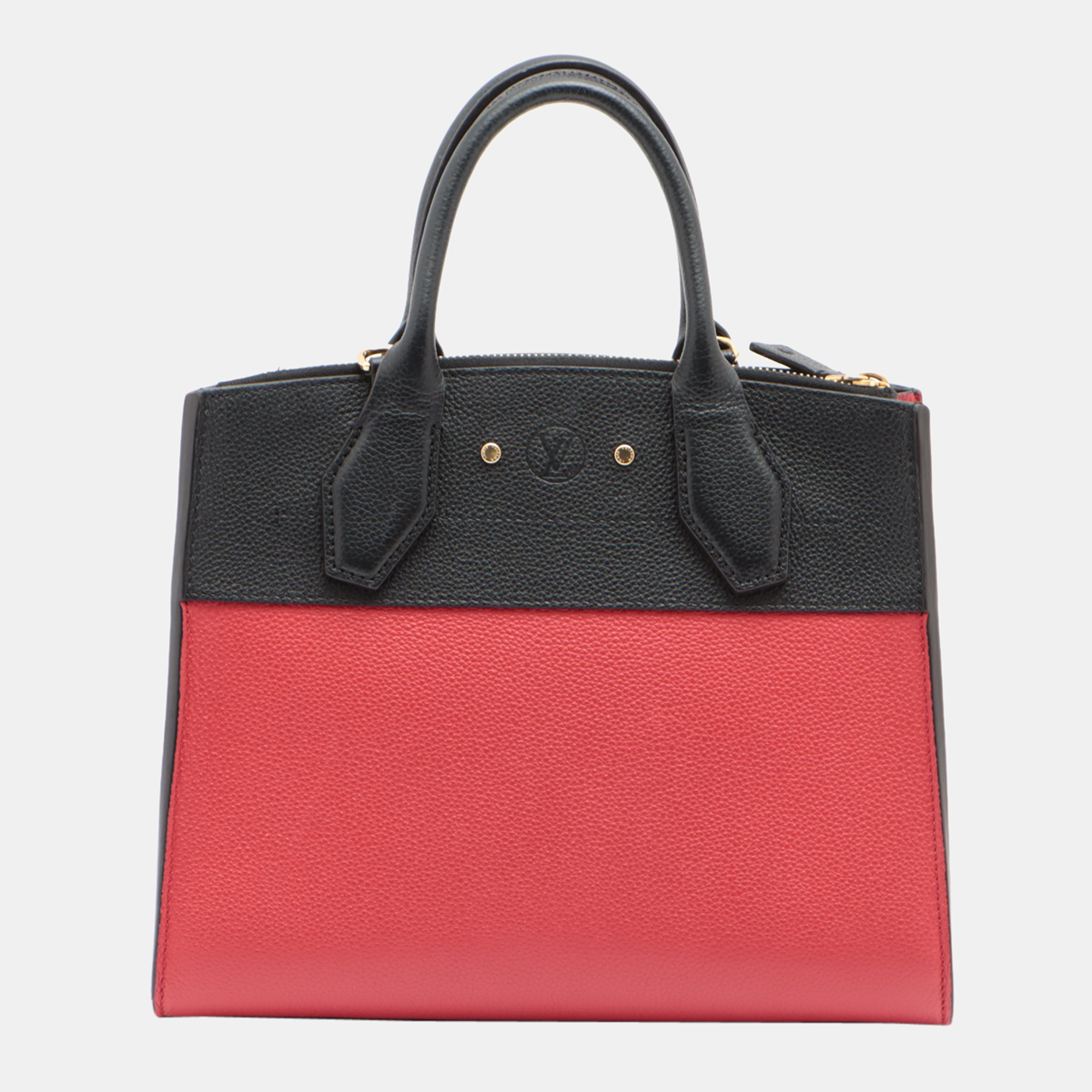 

Louis Vuitton Red Leather City Steamer Satchel Bag, Black