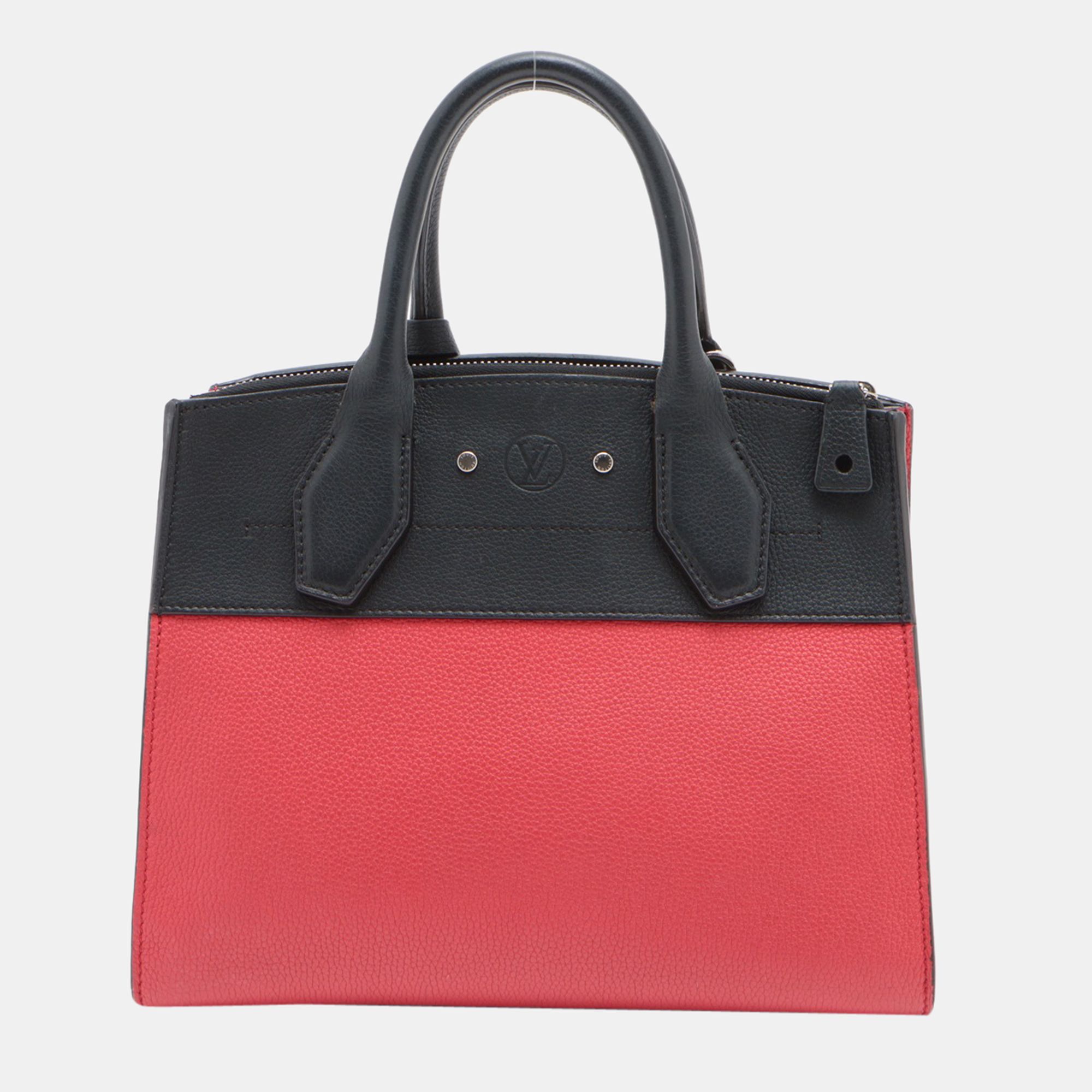 

Louis Vuitton Red Leather City Steamer Satchel Bag, Black