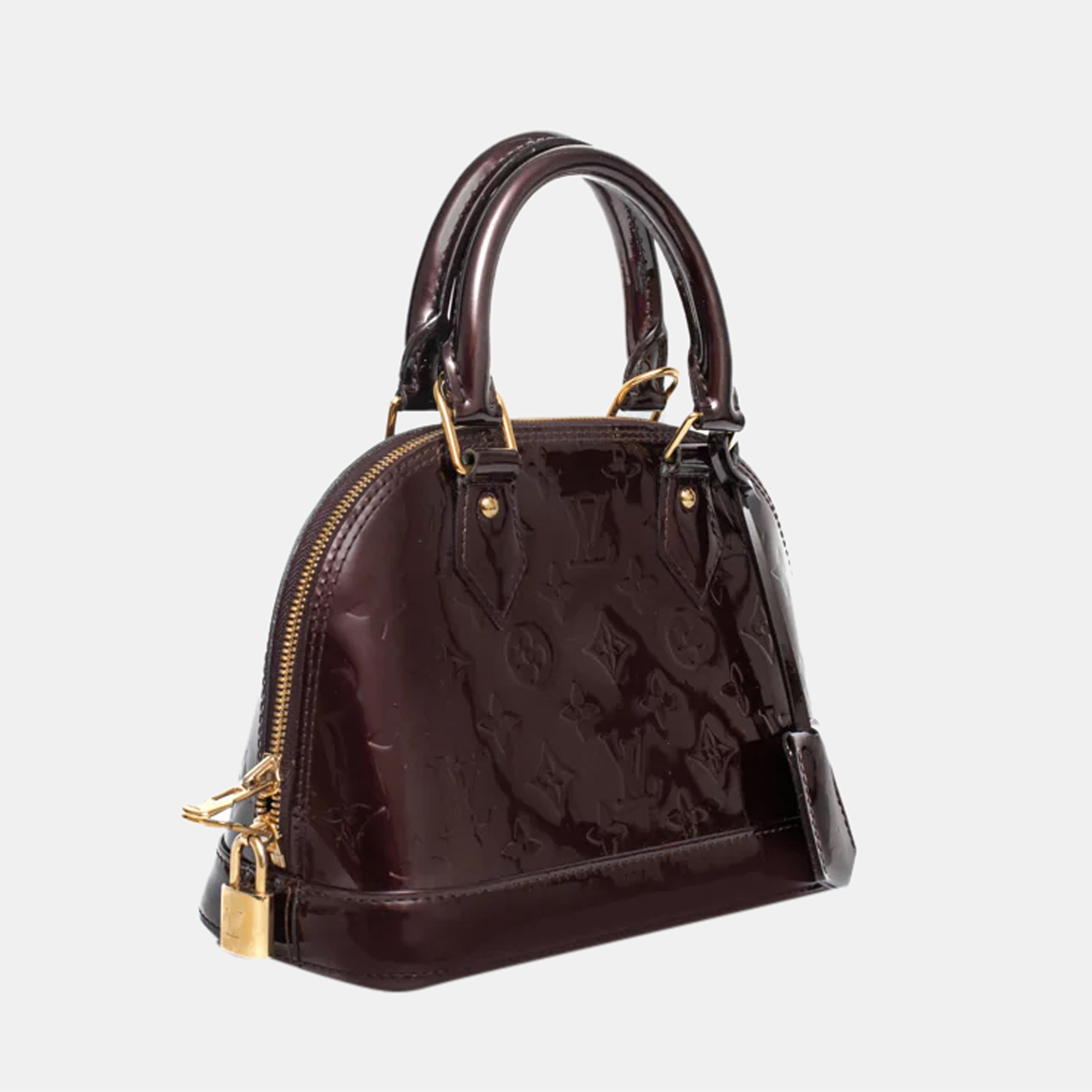 

Louis Vuitton Alma BB Handbag in Burgundy Patent leather