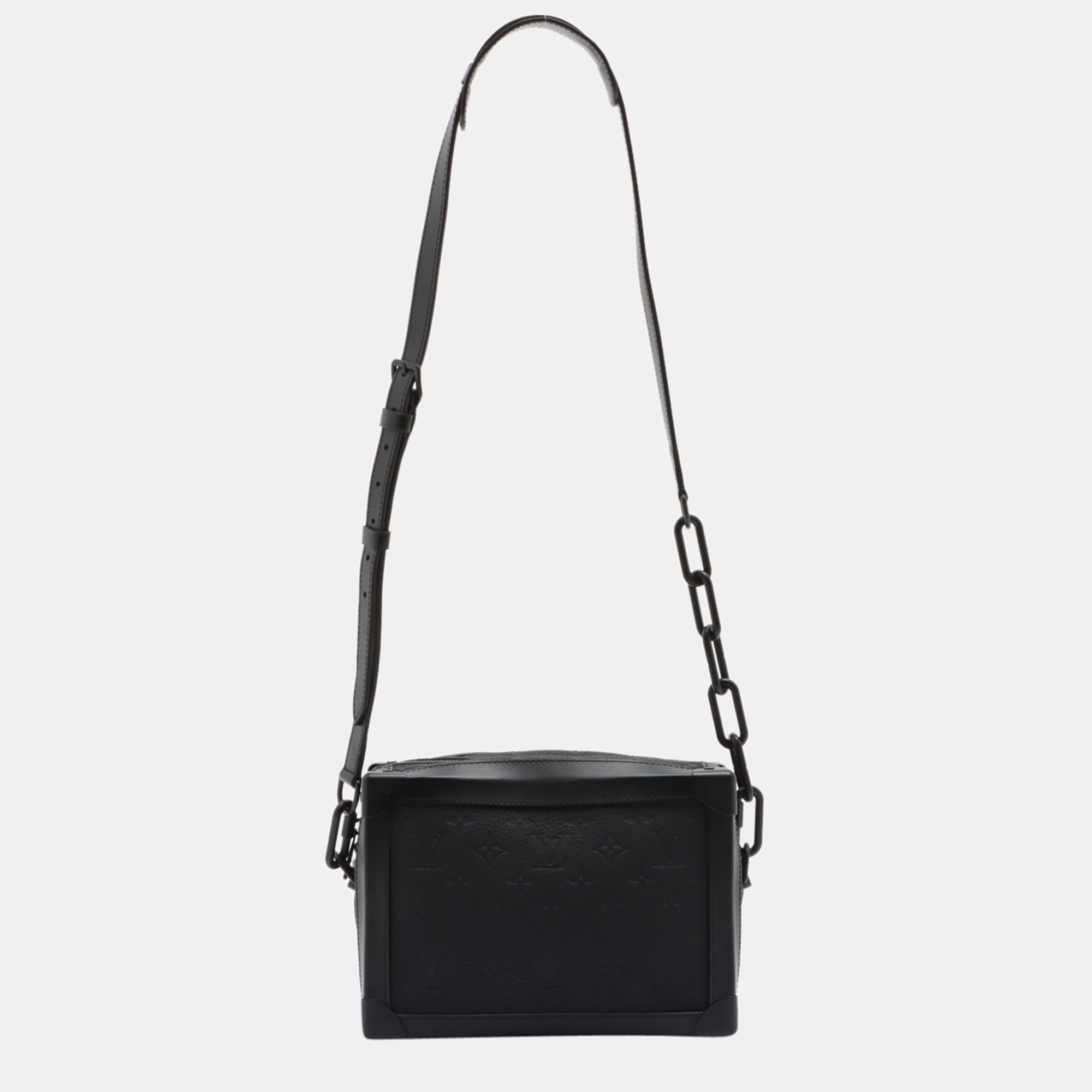 Pre-owned Louis Vuitton Black Taurillon Leather Soft Trunk Messenger Bag