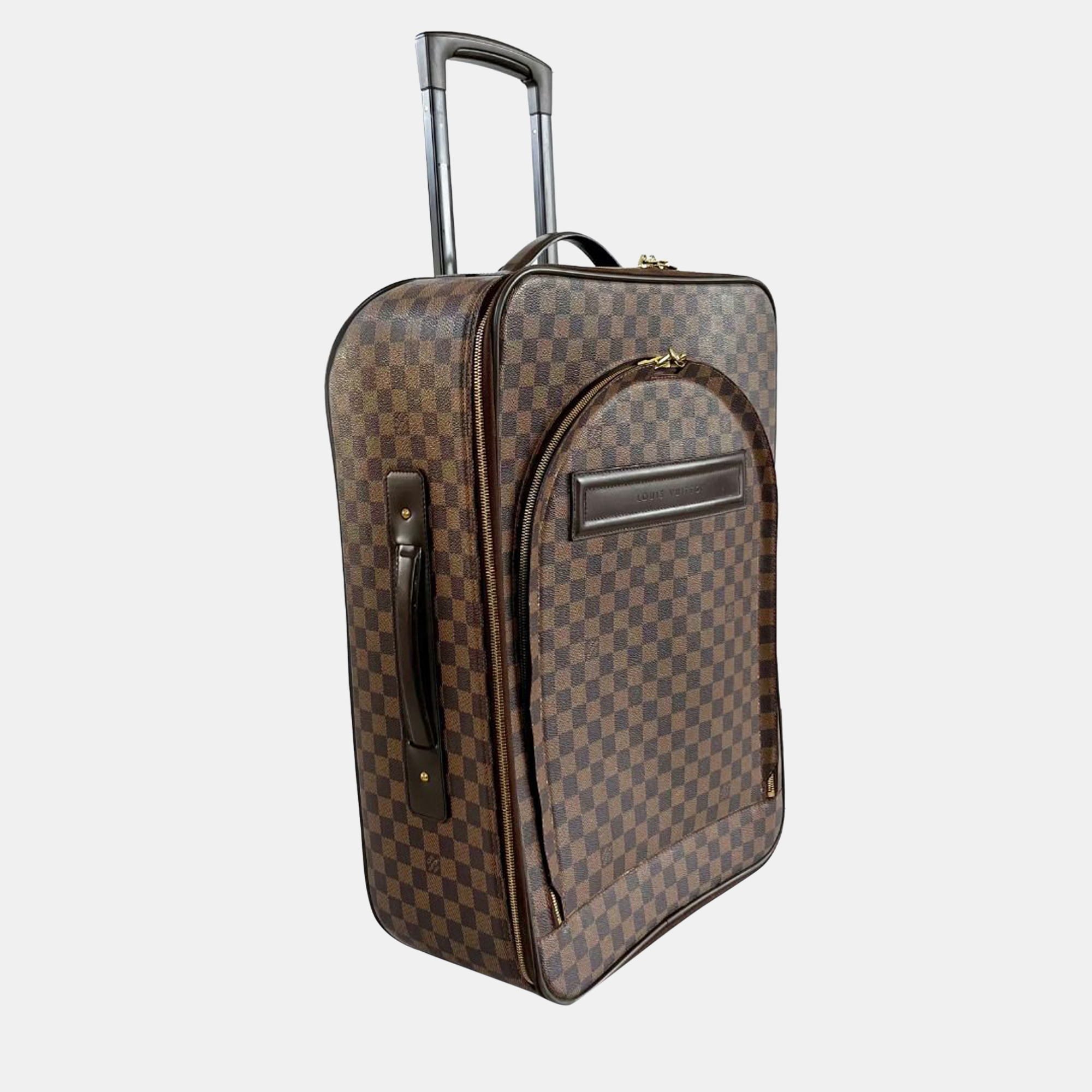 

Louis Vuitton Damier Leather Trolley With Front Pocket Suitcase, Brown