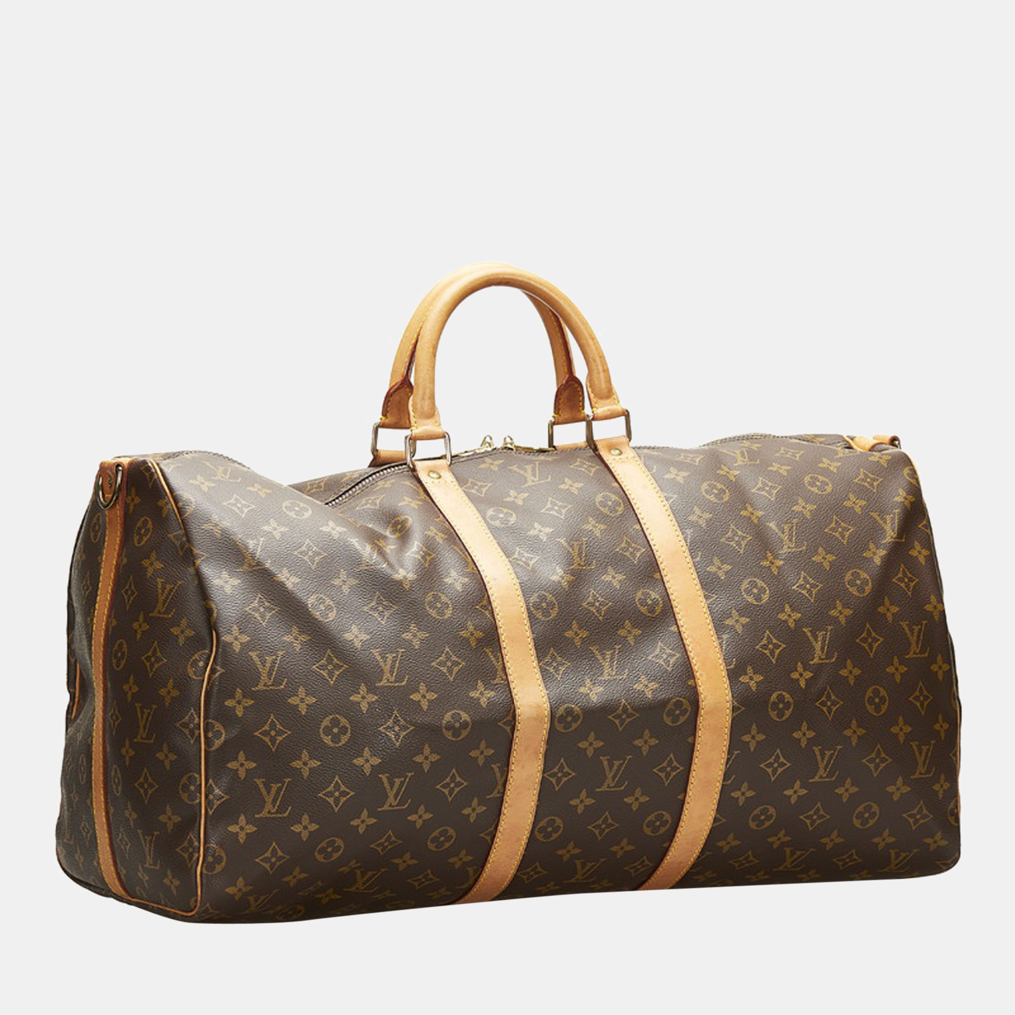 

Louis Vuitton Brown Canvas Monogram Keepall Bandouliere 55 Duffel Bag