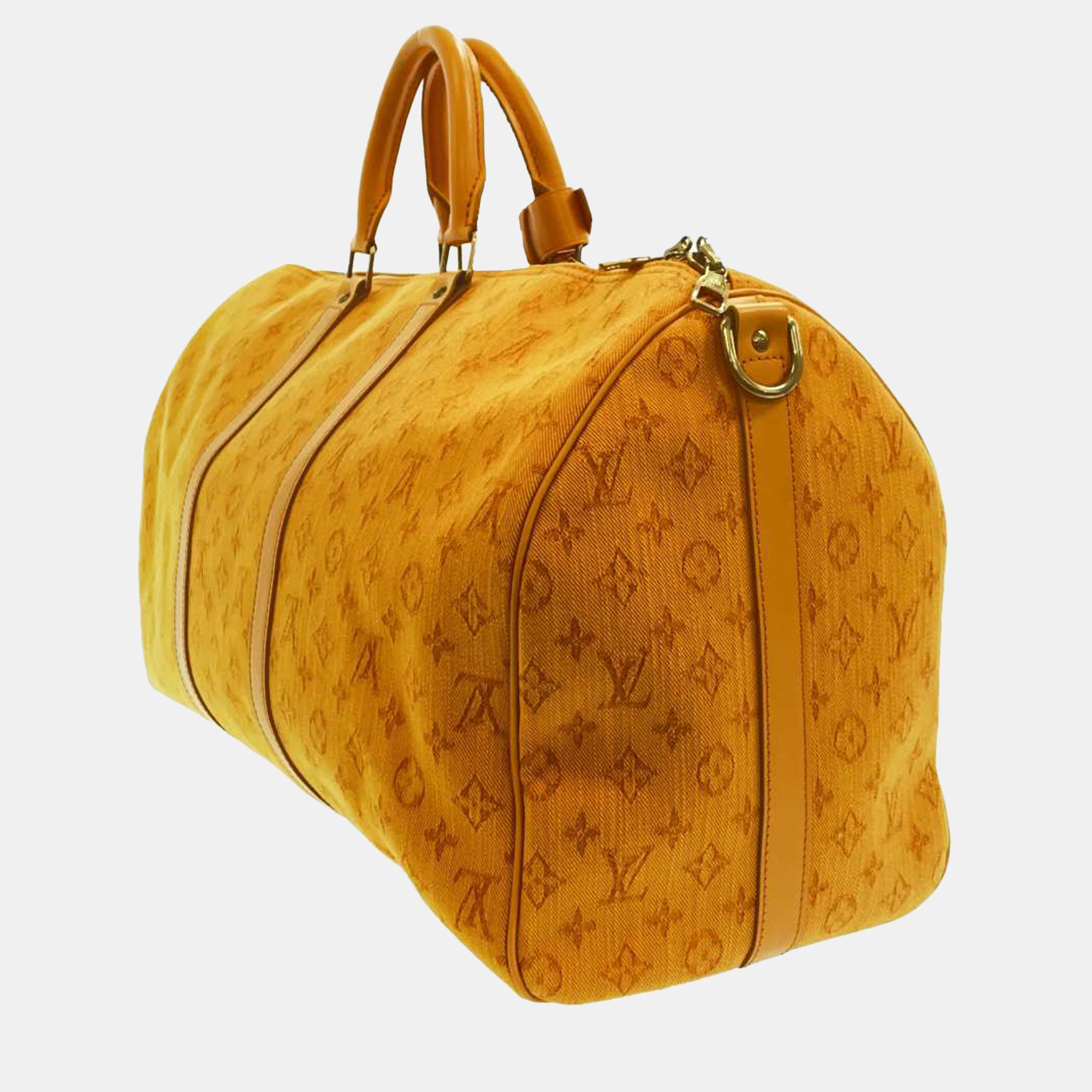 

Louis Vuitton Yellow Denim Keepall 50 Duffel Bag