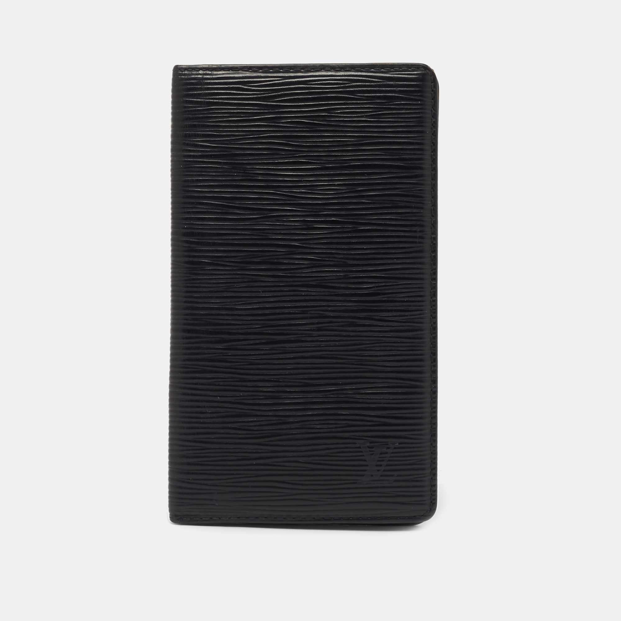 Pre-owned Louis Vuitton Black Epi Leather Bifold Long Wallet