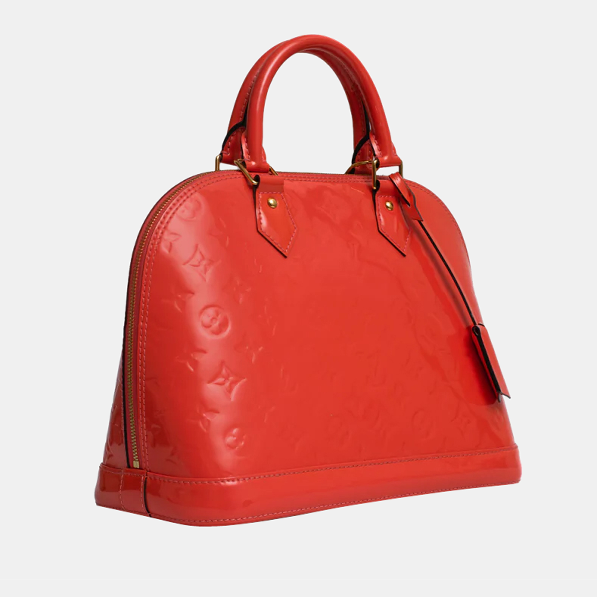 

Louis Vuitton Orange Monogram Vernis Leather BB Alma Top Handle Bag