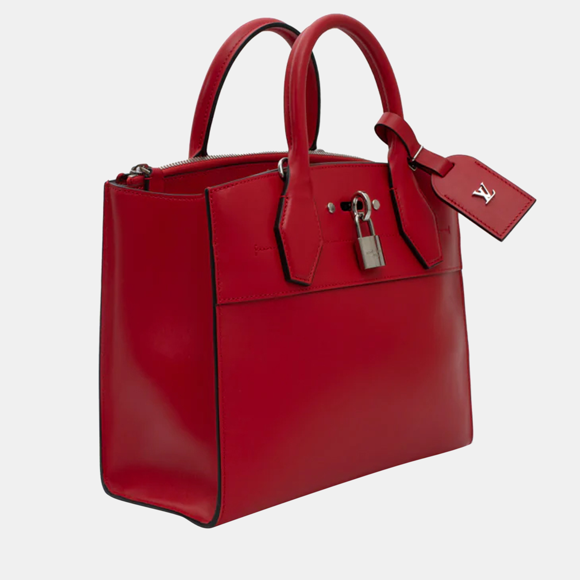

Louis Vuitton Red Leather City Steamer Bag