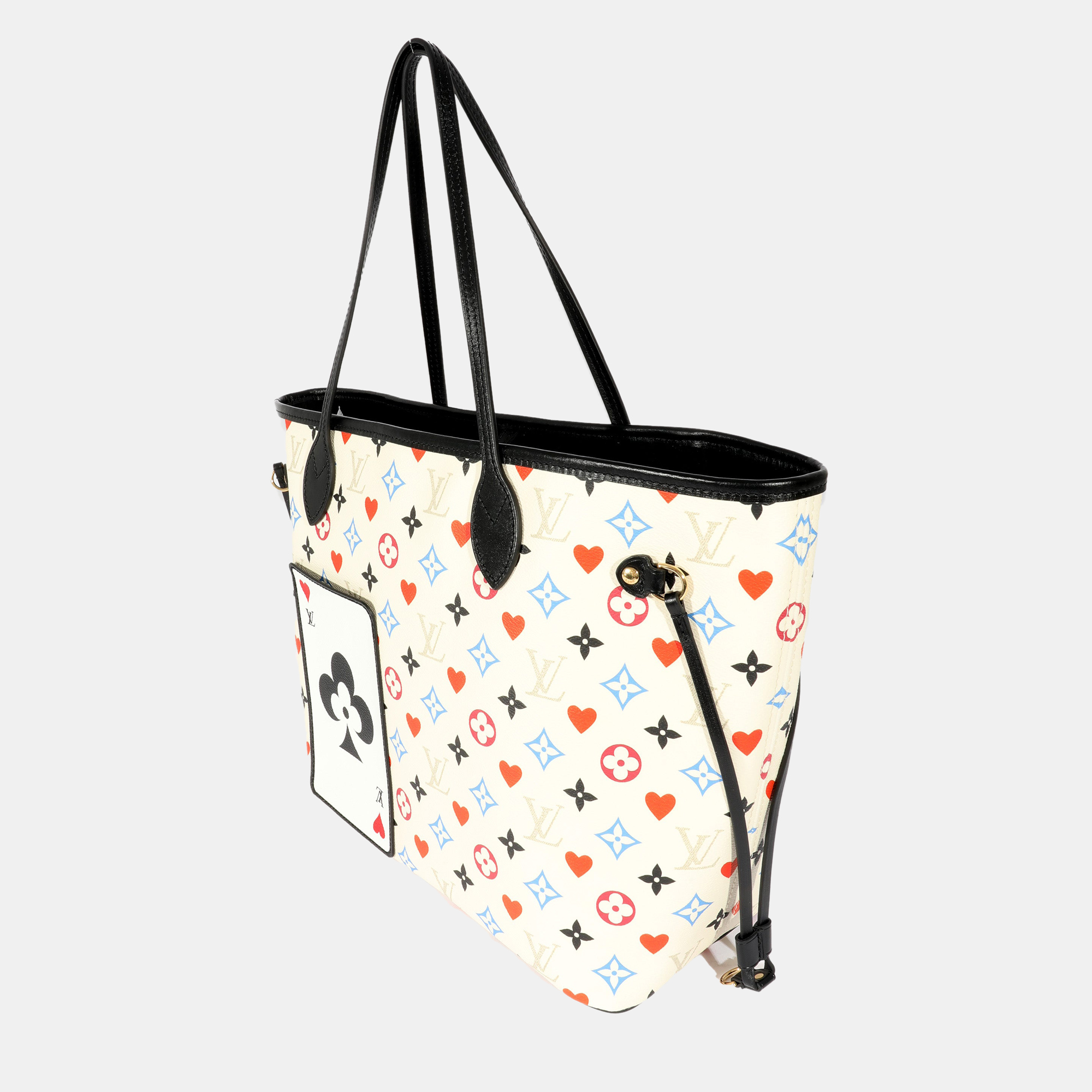 

Louis Vuitton White Monogram Canvas Game On Neverfull MM Tote Bag