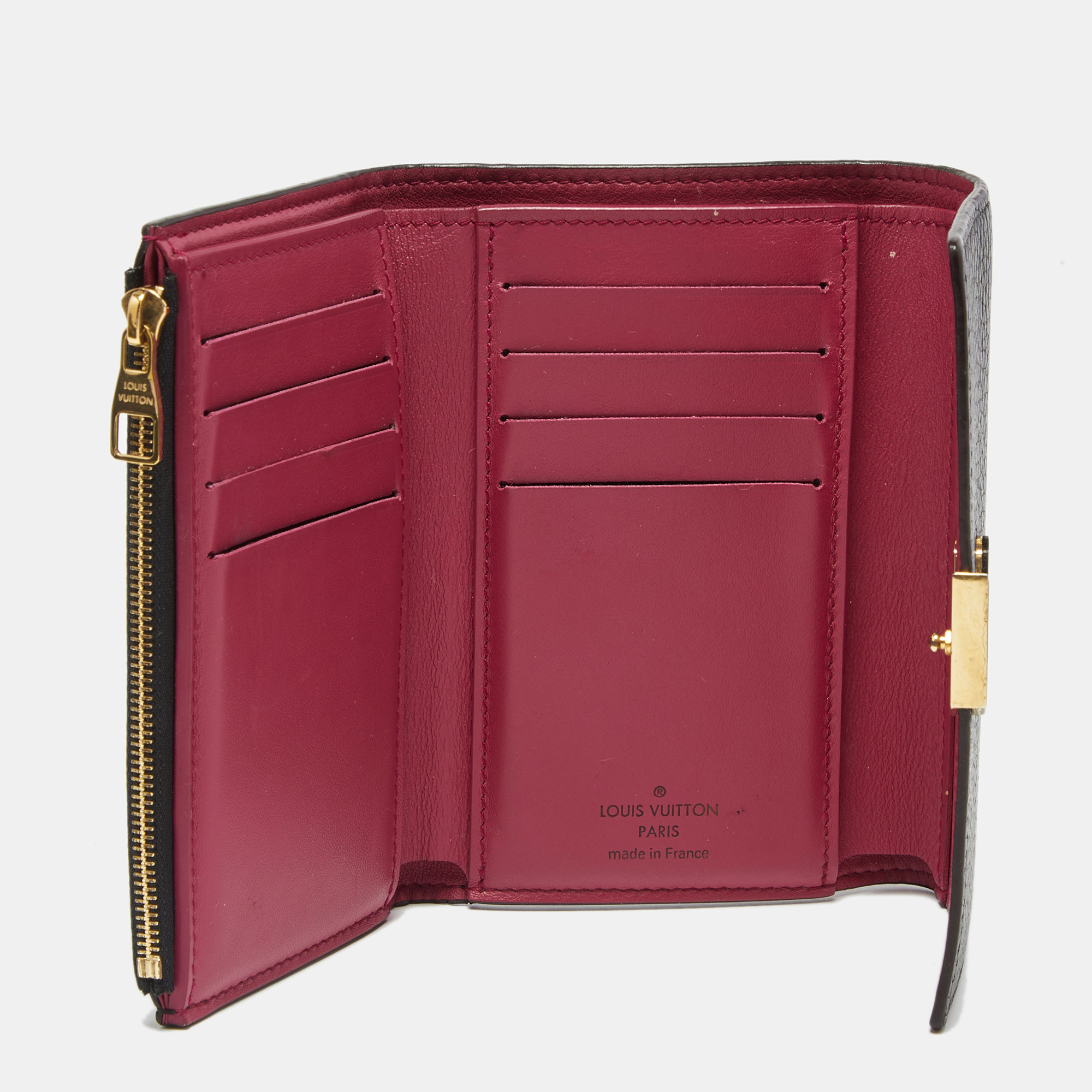 

Louis Vuitton Black Leather Capucines Compact Wallet