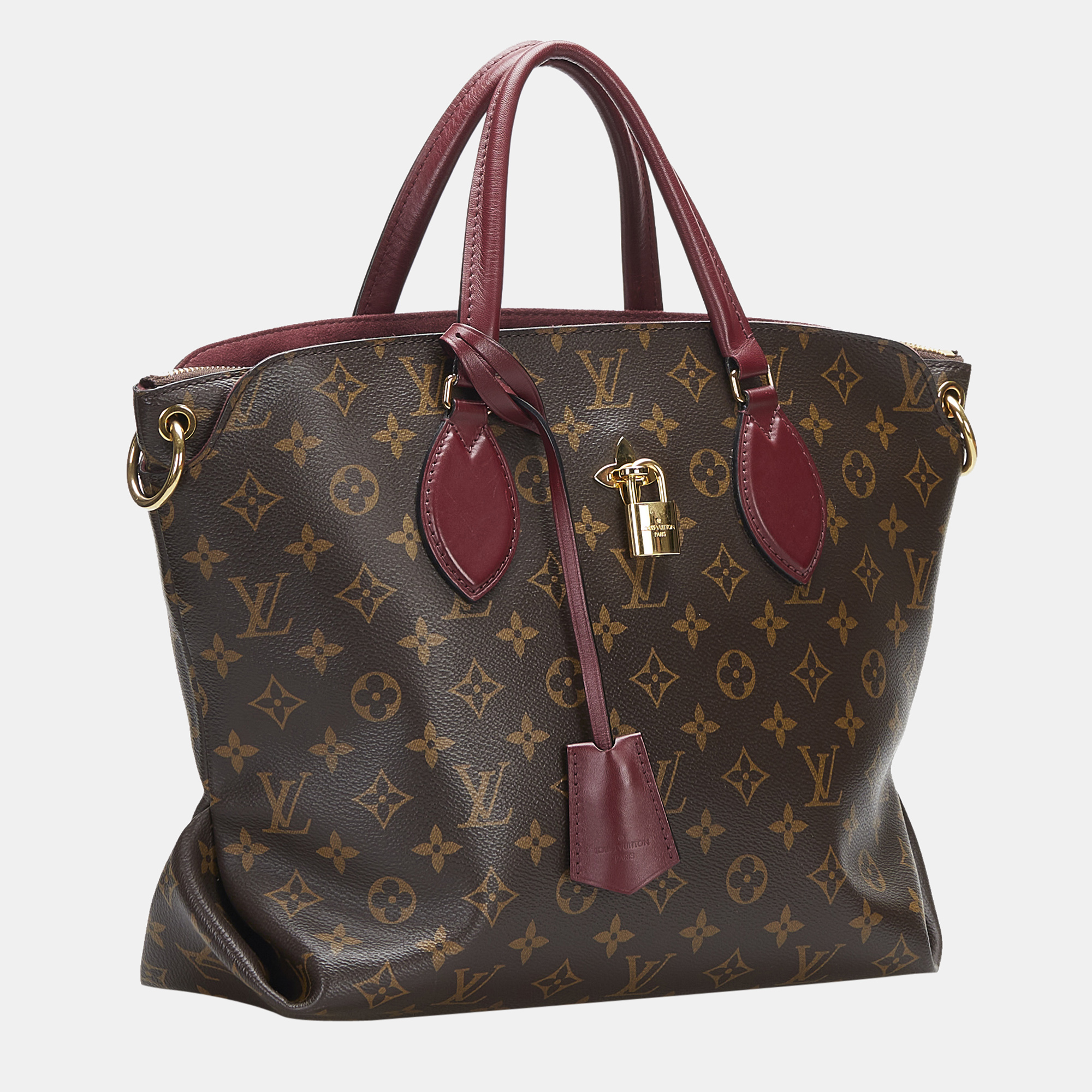 

Louis Vuitton Brown/Red Monogram Flower Zipped Tote MM