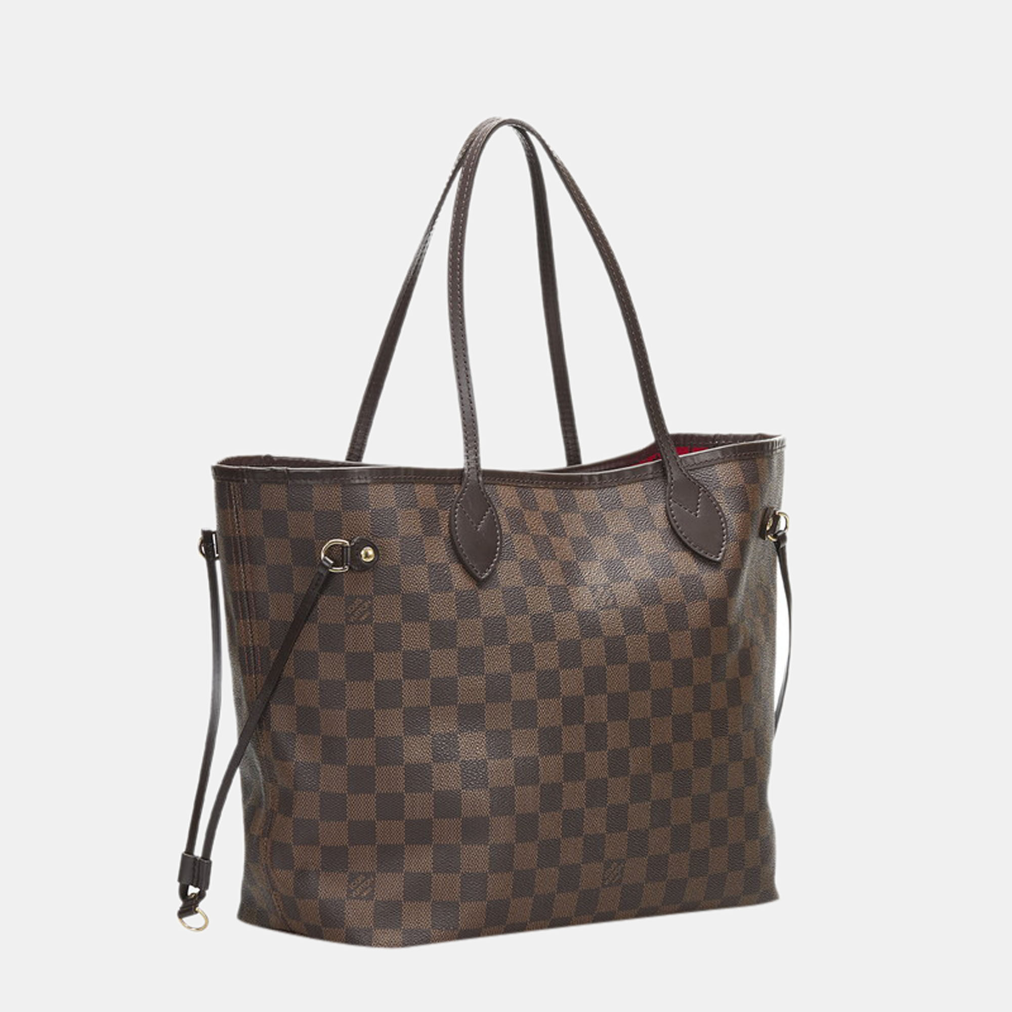 

Louis Vuitton Brown Canvas Damier Ebene Neverfull MM Bag