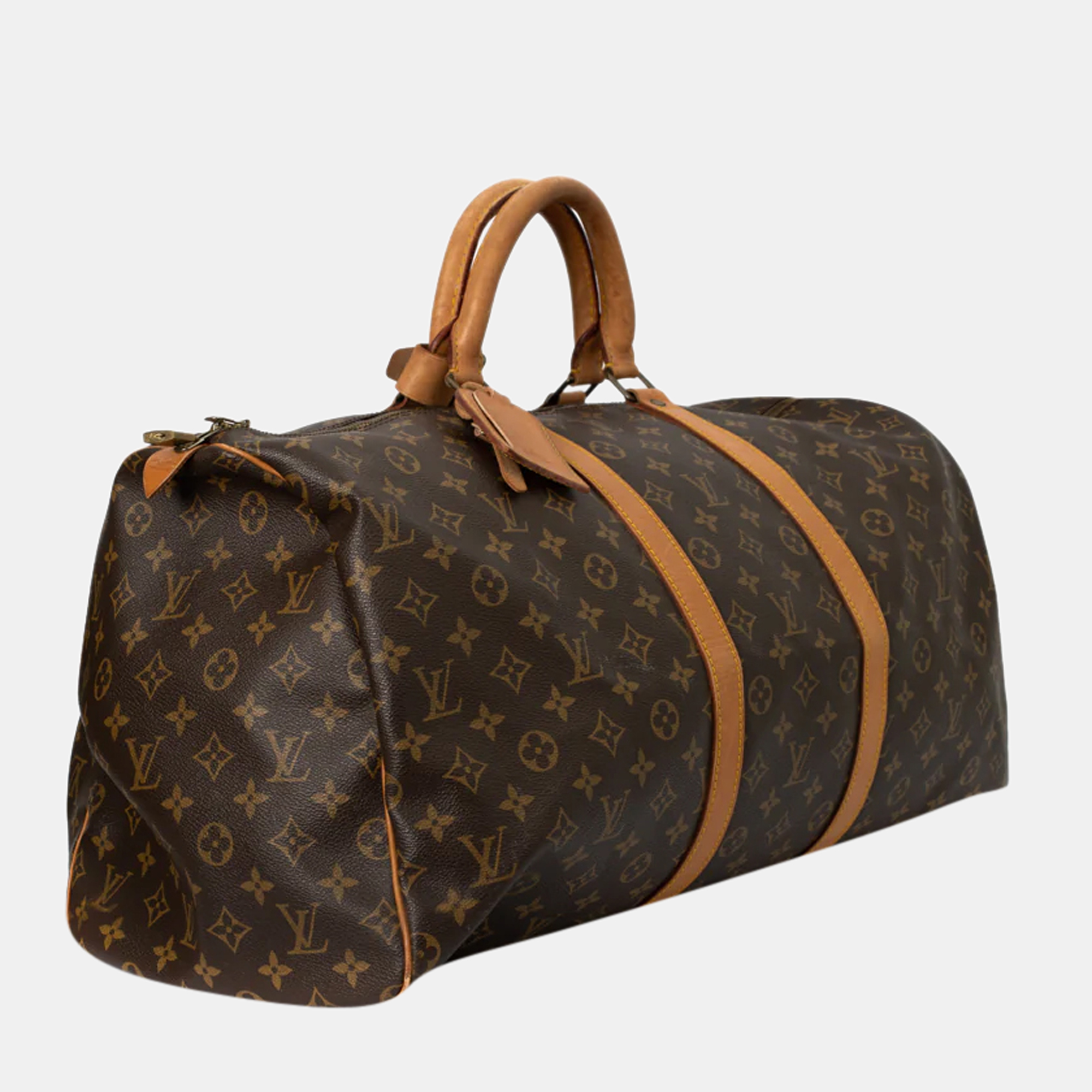 

Louis Vuitton Brown Canvas Monogram Keepall 55 Duffel Bag
