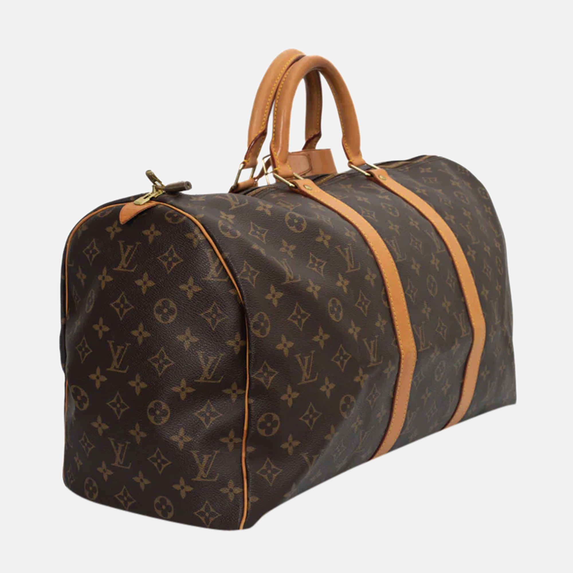

Louis Vuitton Brown Canvas Monogram Keepall 60 Vintage Duffel Bag