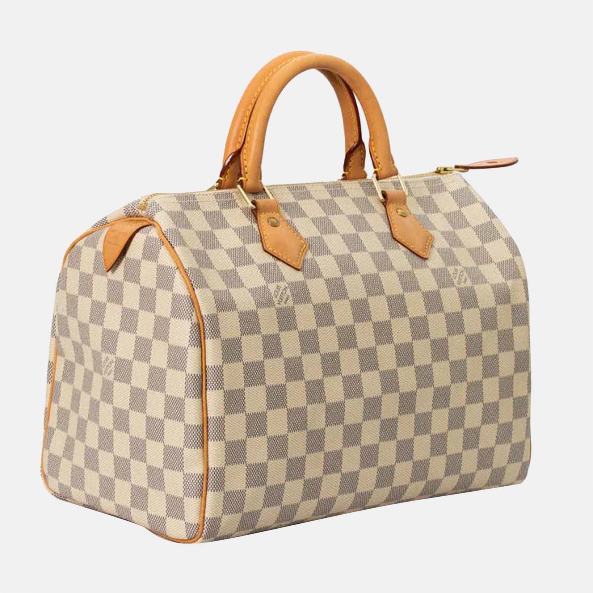 

Louis Vuitton Speedy 30 Azur Handbag in White Canvas