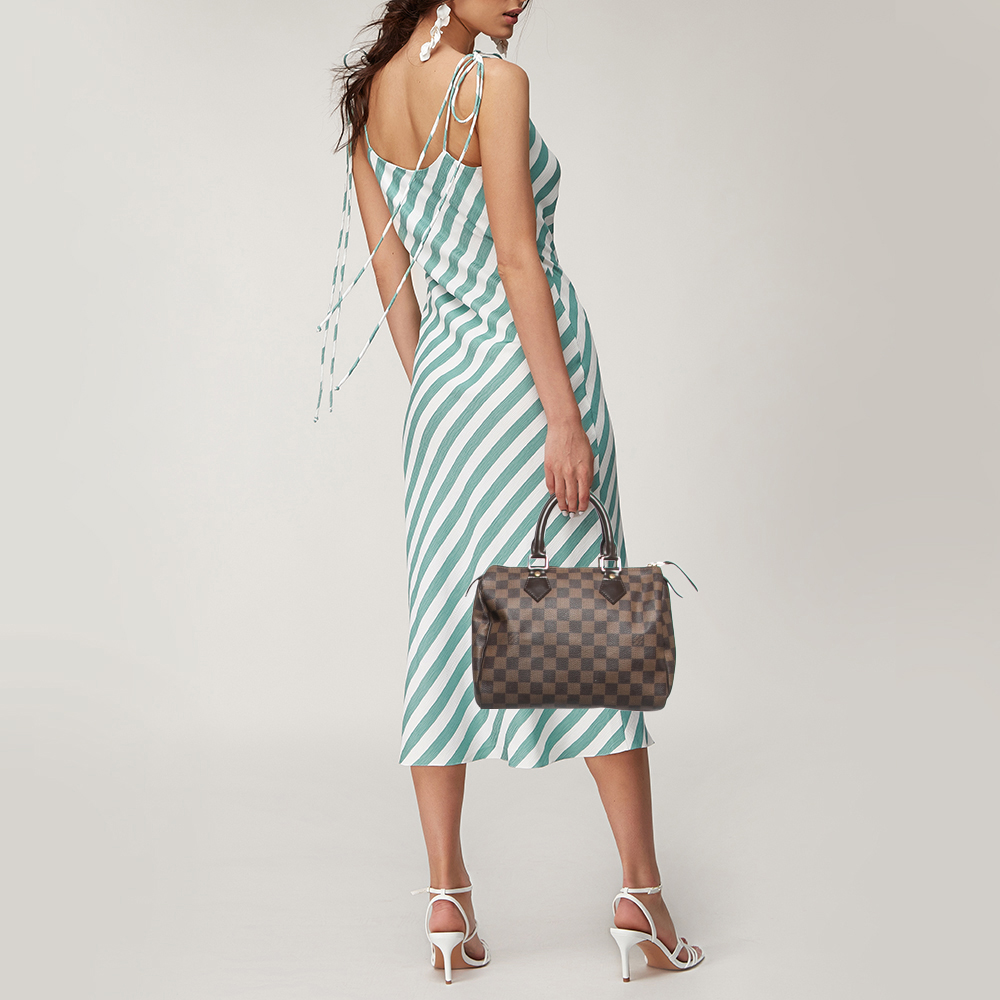 

Louis Vuitton Damier Ebene Canvas Speedy 25 Bag, Brown